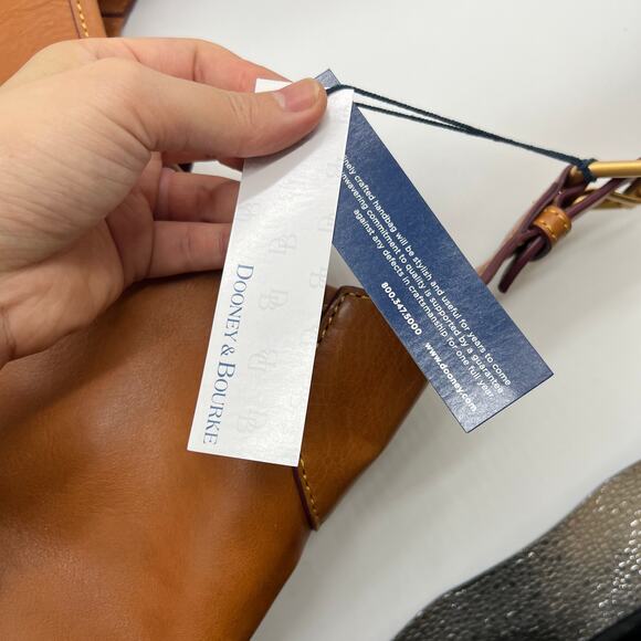 Dooney & Bourke Handbags Florentine Leather Crescent Hobo Brown Chestnut - Picture 11 of 16